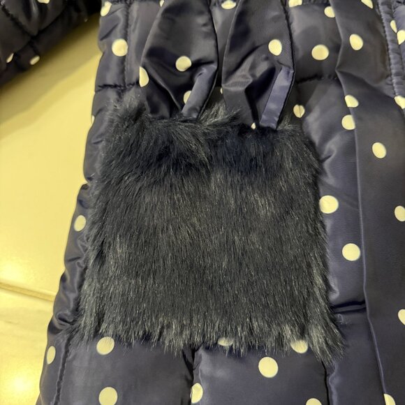 Girls Polka Dot Puffer and Fleece Jacket (size 10) - Picture 10 of 11